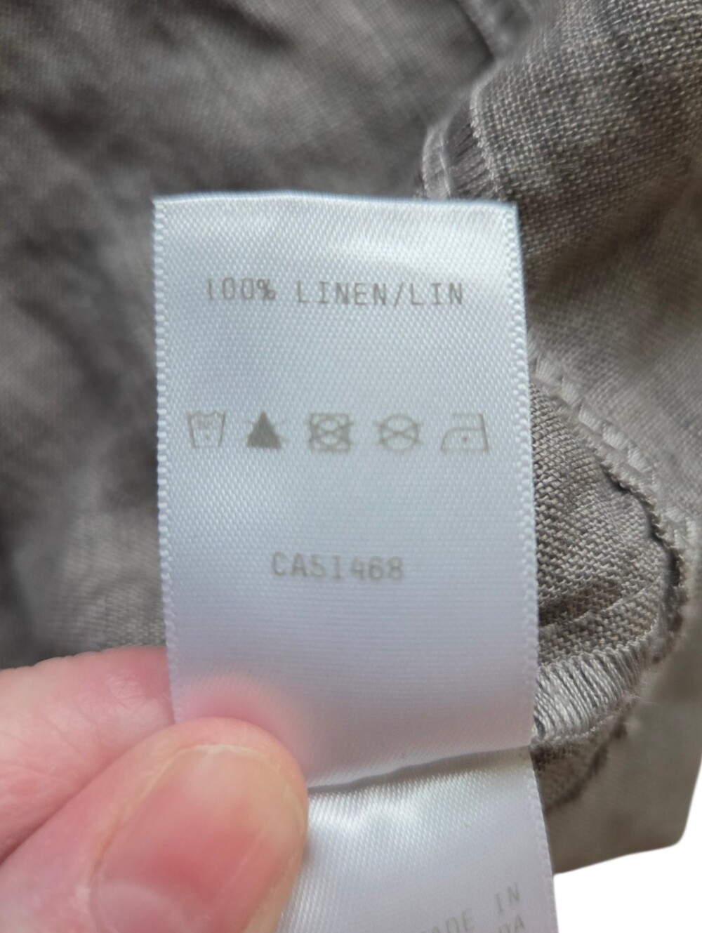Hoi Bo Linen Jewel Neck Top Grey Womens Medium Lightweight Boxy Minimalist - Picture 8 of 8